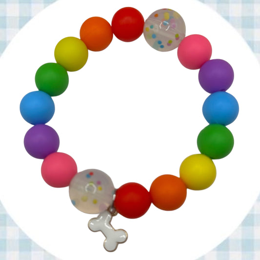 Large confetti puppy Teether bracelet