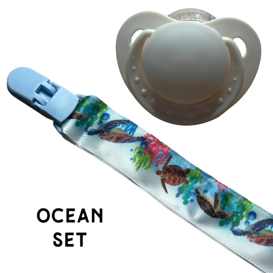Ocean Pacifier + Clip Set