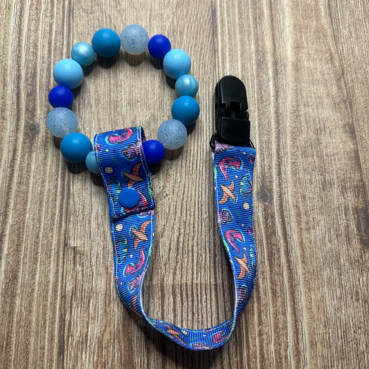 Space Dino Teether + Clip set