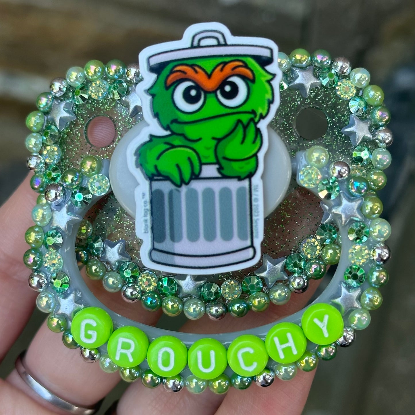 Grouchy deco pacifier