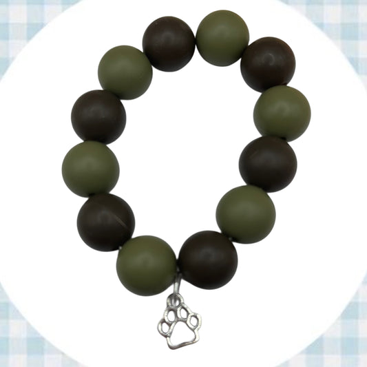 Large camo paw Teether bracelet