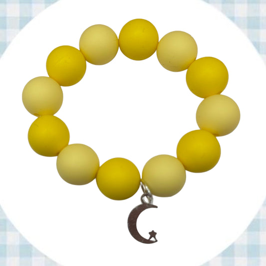 Large yellow moon Teether bracelet