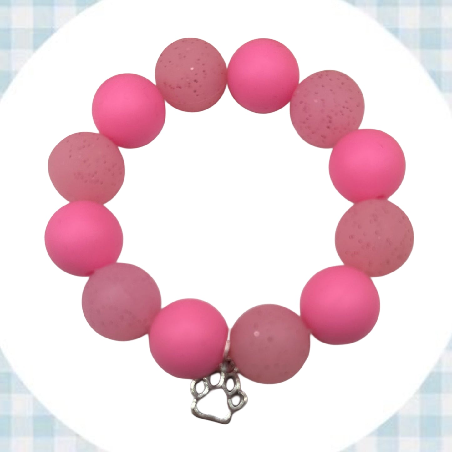 Large pink paw Teether bracelet