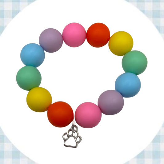 Large rainbow paw Teether bracelet