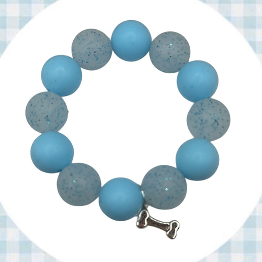 Large blue bone Teether bracelet